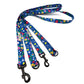 Floral-patterned dog leash on a white background