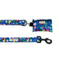 Floral-patterned dog leash and pouch on a white background