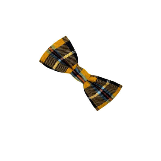 Plaid bow tie on a white background