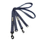 Blue dog leash with black clips on a white background handmade by Barkley And Fetch UK