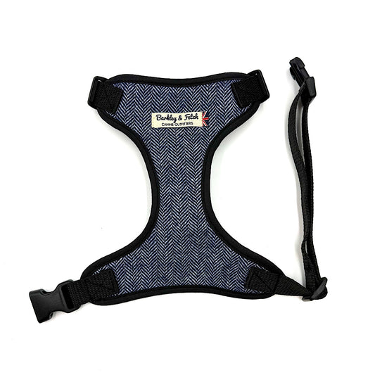 Denim Blue  Herringbone Dog Harness