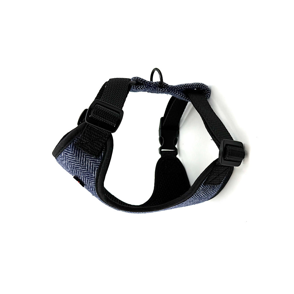 Denim Blue  Herringbone Dog Harness