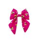 Bee Print Dog Sailor Bow - Cerise Pink