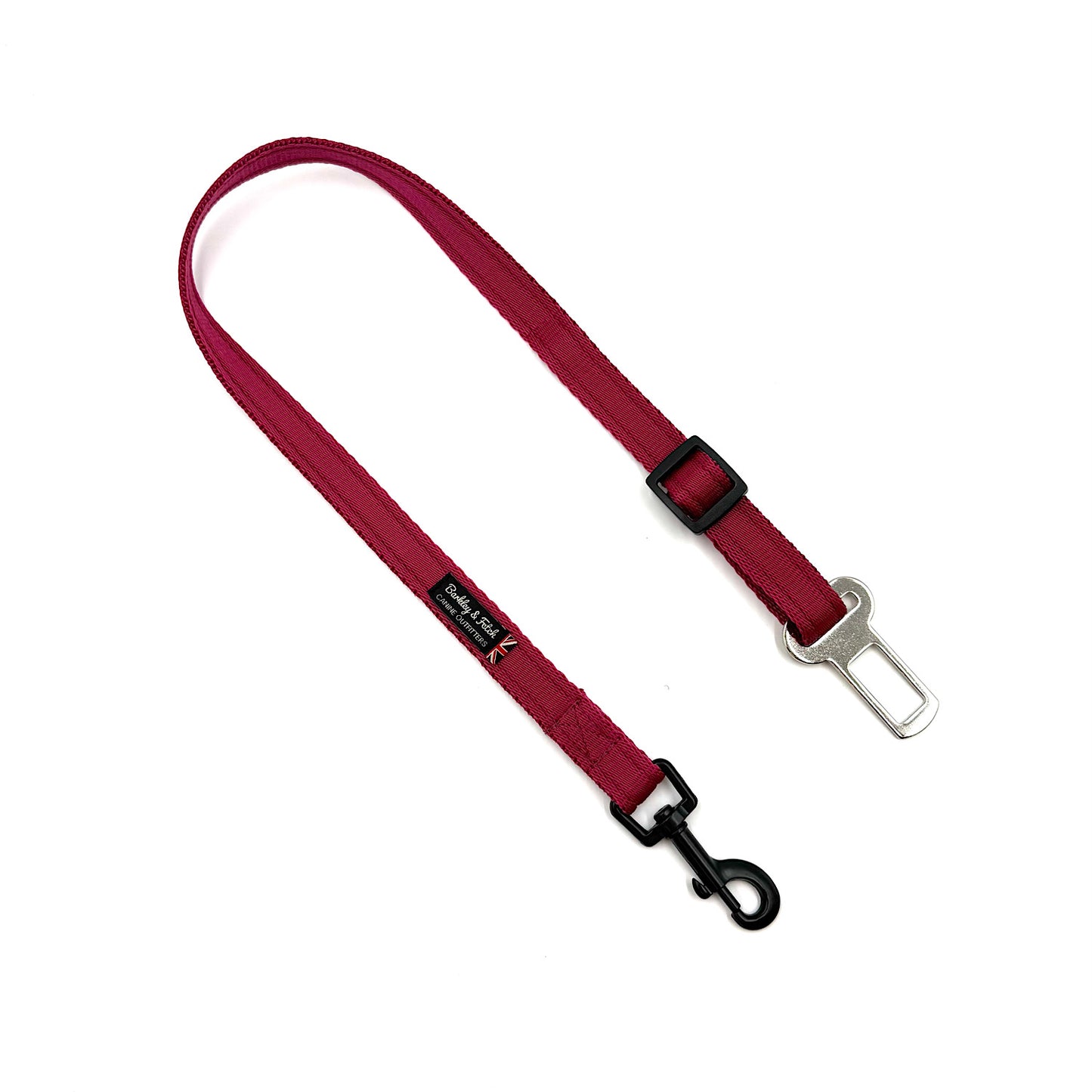 Wine dog leash with metal clip on a white background handmade in UK by Barkley and Fetch