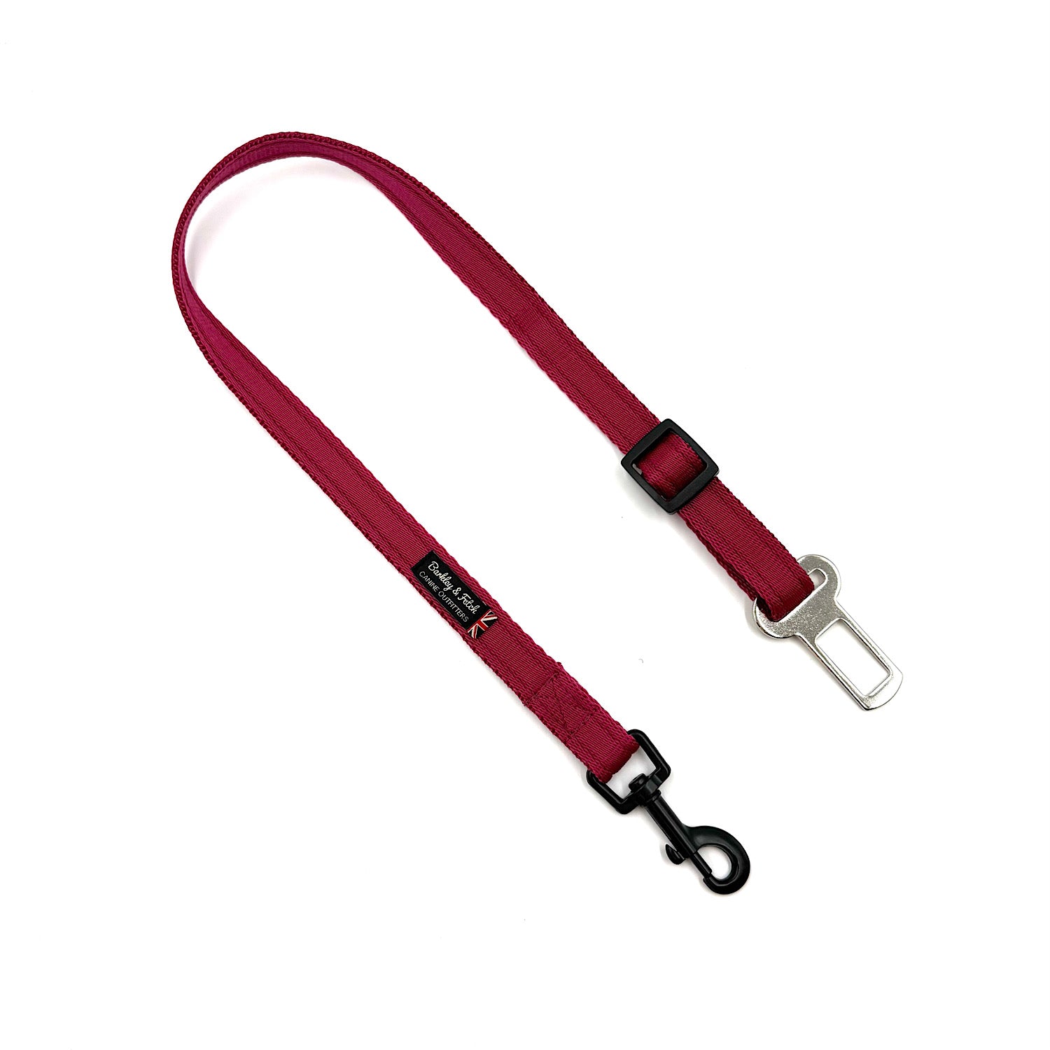 Wine dog leash with metal clip on a white background handmade in UK by Barkley and Fetch