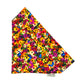 Colorful floral patterned dog bandana on a white background handmade by Barkley And Fetch