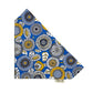 Folded fabric with a floral pattern on a white background