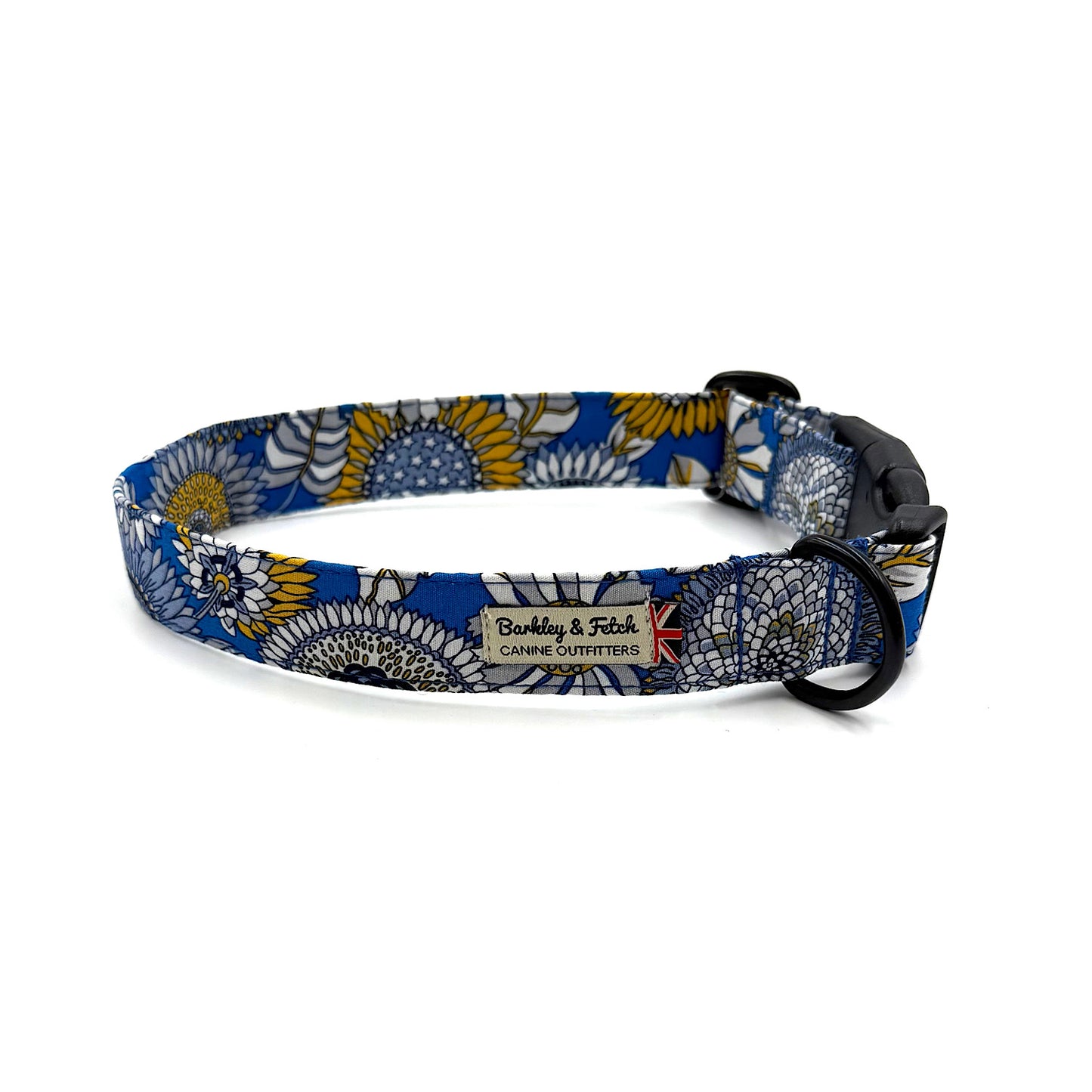 Dog collar with floral pattern on a white background