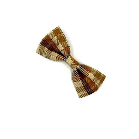 Plaid bow tie on a white background