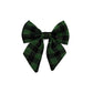 Green and Gold Gingham Check Christmas Dog Sailor Bow
