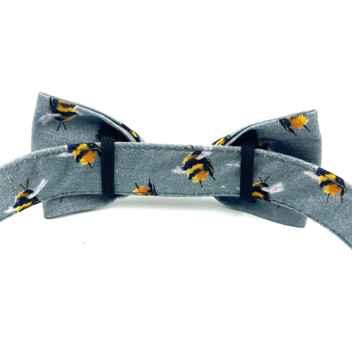 Bow tie with bee pattern on a white background