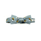 Gray bow tie with bee pattern on a white background