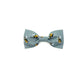 Gray bow tie with bee pattern on a white background