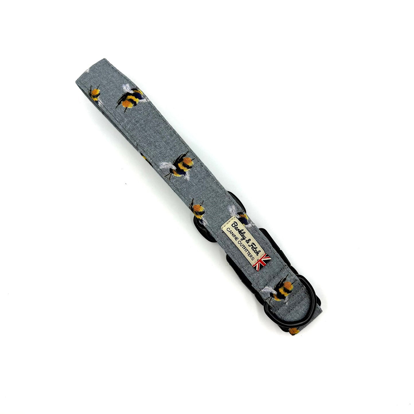 Bee Print Dog Collar-Grey