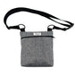 Grey crossbody bag with a black strap on a white background Handmade in the UK by Barkley and Fetch