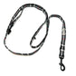 Plaid patterned dog leash on a white background