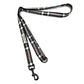 Plaid patterned dog leash on a white background