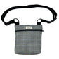 Gray checkered bag with black strap on a white background handmade in the UK by Barkley and Fetch