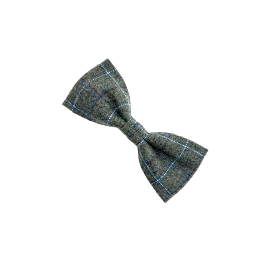 Plaid bow tie on a white background