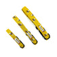 Yellow dog leashes with a pattern on a white background