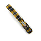 Plaid dog collar with visible brand label on a white background
