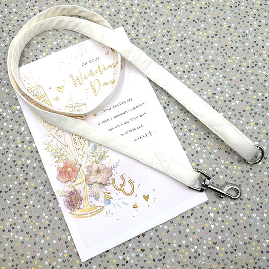 Ivory Satin Wedding Dog Lead