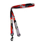 Colorful dog leash with a pattern on a white background