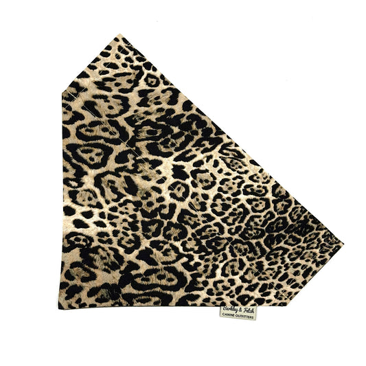 Leopard print bandana on a white background