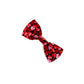 Heart-patterned bow tie on a white background