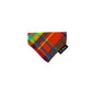 Colorful plaid bandana with a brand label on a white background handmade in UK by Barkley And Fetch