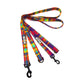 Colorful plaid dog leash with black clasp on a white background handmade by Barkley and fetch Uk