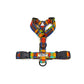 Colorful plaid dog harness on a white background HANDMADE IN UK BY BARKLEY AND FETCH