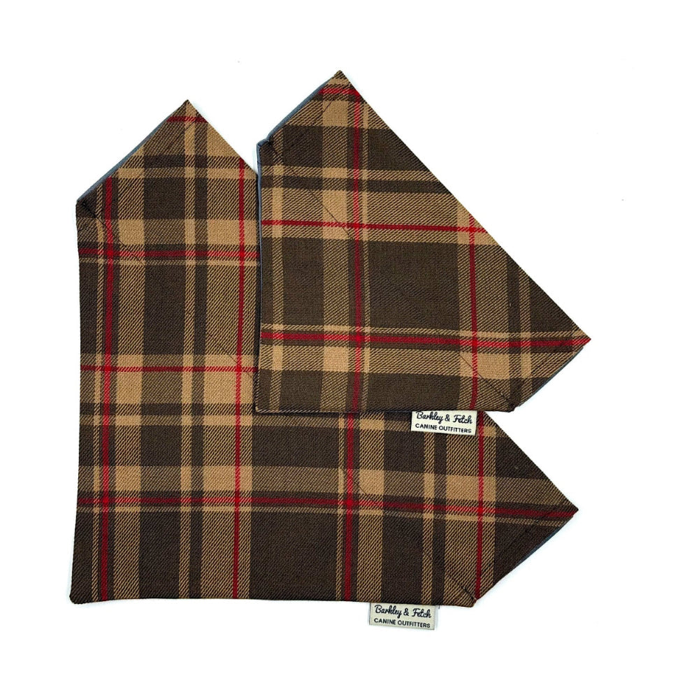 2 CHECK DOG BANDANAS HANDMADE IN UK BY BARKLEY AND FETCH
