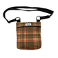 Plaid pouch with a black strap on a white background HANDMADE IN UK BY BARKLEY AND FETCH