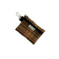 Plaid pouch with keychain attachment on a white background handmade by Barkley and fetch UK