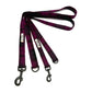 Plaid dog leash with black metal clips on a white background