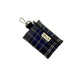 Plaid pouch with keychain on a white background