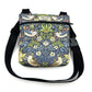 Floral and bird patterned bag with a black strap on a white background handmade by barkley and fetch uk