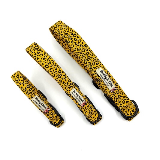 Ochre Leopard Print Dog Collar