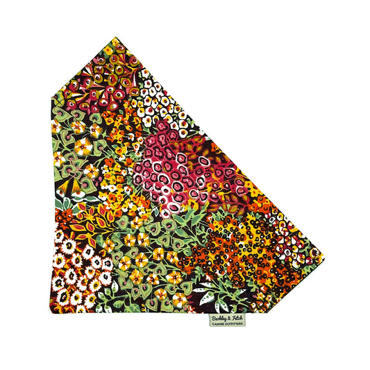 Orange Ditsy Floral Print Dog Bandana