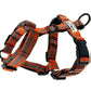 Plaid dog harness with black hardware on a white background handmade by Barkley and fetch uk