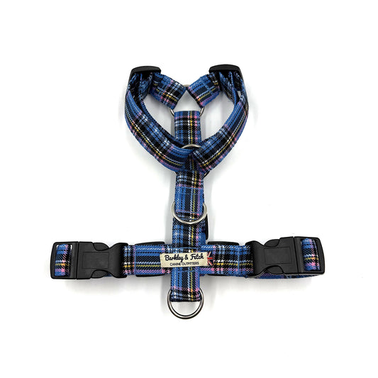 Blue Tartan Strap Harness
