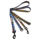Plaid patterned dog leash on a white background
