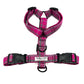 Pink and gray plaid dog harness on a white background handmade in the UK by Barkley And Fetch