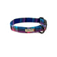 Plaid dog collar with colorful pattern on a white background