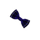 Navy blue bow tie with white stripe on a white background