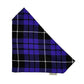 Purple and black plaid bandana on a white background