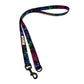 Colorful galaxy-patterned dog leash on a white background