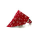Red bandana with white snowflake pattern on a white background handmade by barkley and fetch uk