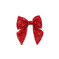 Red and Gold Star Print Christmas Dog Sailor Bow